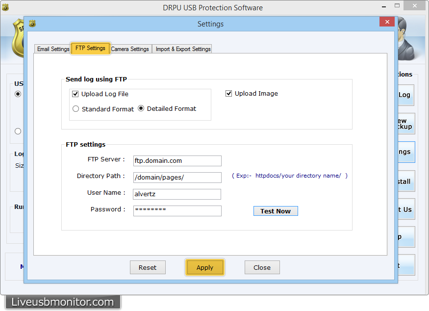FTP Settings FTP Settings