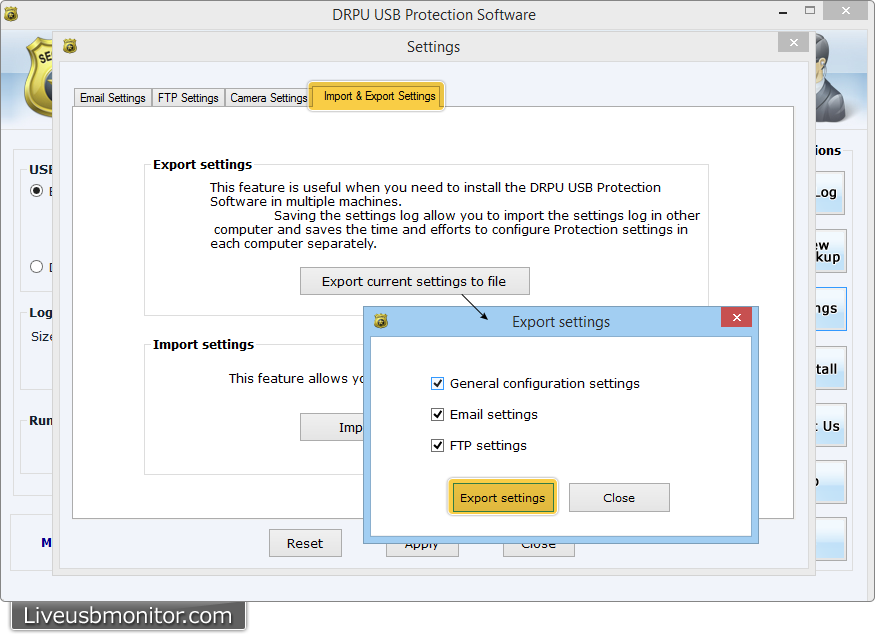 Export Settings Export Settings