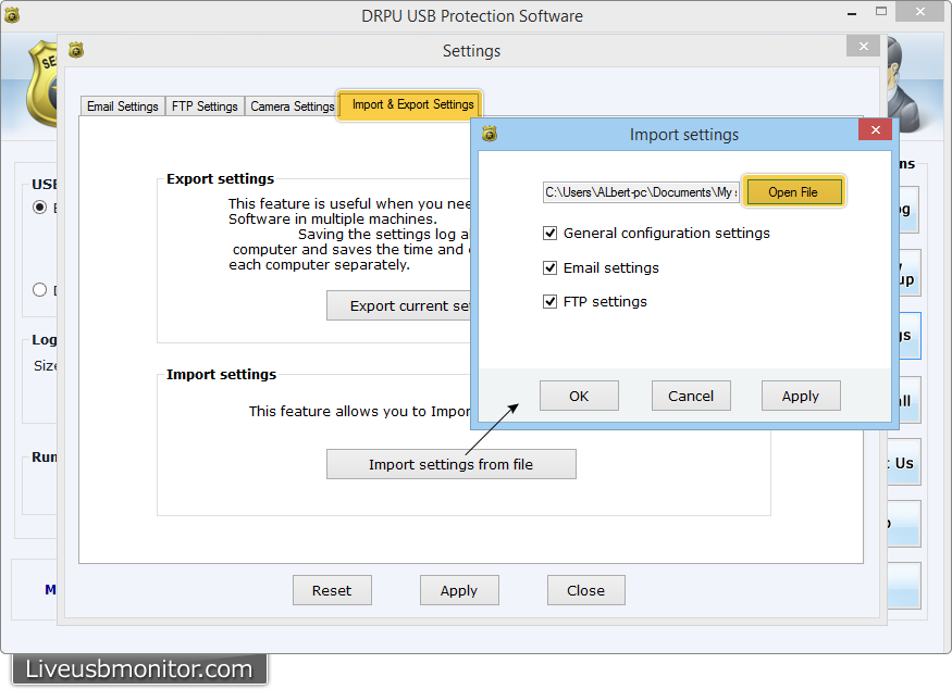 Import Settings Import Settings